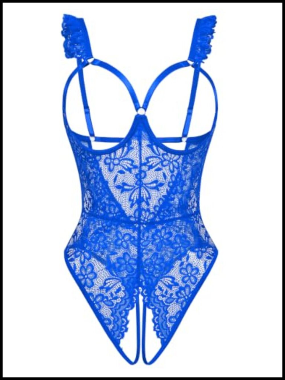 Avidlove Deep V Teddy Lace Bodysuit with Garter Belt